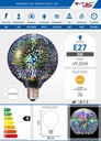 Декоративная светодиодная лампа 3Вт E27 с эффектом 3D COSMO, разноцветная