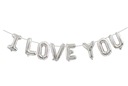 Фольгированные ШАРЫ I LOVE YOU серебро БУКВЫ 40 см ко Дню Влюбленных