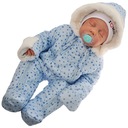 Комбинезон стеганый синий на меху, размер 68.