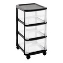CITY TOWER модульный шкаф с 3 ящиками на колесиках, ЧЕРНЫЙ