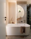 Минималистское полукруглое зеркало для ванной, 70см