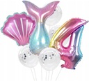 Воздушные шары на день рождения, 7 шт, конфетти, русалка 4 года