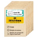 ФАНЕРА 3ММ ДЛЯ ЛАЗЕРА ЧПУ, ФОРМАТ А4, КЛАСС 1/2, УПАКОВКА 180 ШТ.