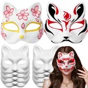 MASKA KOTA DO MALOWANIA NA TWARZ THERIAN COSPLAY DIY BIAŁY PAPIER 10 SZT