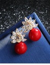 Luksusowy kryształ wysoki cyrkon perła paw kształt nausznice dla kobiet Stan opakowania oryginalne