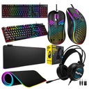 НАУШНИКИ RGB, КЛАВИАТУРА, КОВРИК ДЛЯ МЫШИ, НАБОР