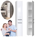 SZAFKA ŁAZIENKOWA BIAŁA REGAŁ SŁUPEK DO ŁAZIENKI BIAŁY POŁYSK 30 cm