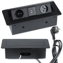 РОЗЕТКА СКРЫТА В СТОЛЕШНУЮ РОЗЕТКУ + 2 USB.