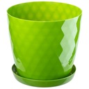 ПЛАСТИКОВЫЙ ЦВЕТОЧНЫЙ ГОРШОК НА ПОДСТАВКЕ КРЫШКА ДЛЯ ЦВЕТОЧНОГО ВАЗОНА 25см ЗЕЛЕНЫЙ KADAX