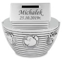 Серебряная копилка Ноев ковчег ГРАВИРОВКА Крещение годовалого ребенка