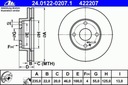 ATE 24.0122-0207.1 DISQUE DE FREIN photo 1 - milautoparts-fr.ukrlive.com