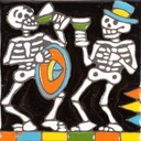 Mexická dlažba s Reliéfom-Séria Catrina-Fiesta