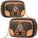 ЖЕНСКАЯ СУМКА MESSAGE, СУМКА НА ПЛЕЧЕ, МИШКА, ИЗ БИСЕРА, БЕЖЕВЫЙ