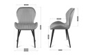 Krzesło fotel do salonu elegancki Mark Adler Prince 2.0 Grey Welur Szerokość siedziska 48 cm