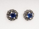 Серьги из серебра 925 пробы с сапфирами и марказитами