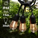 Садовые гирлянды 15M 30X E27 Светодиодная лампа + водонепроницаемый кабель
