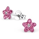 SREBRNE KOLCZYKI DLA DZIECKA DZIEWCZYNKI KWIATEK