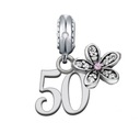 CHARMS ZAWIESZKA 50 URODZINY ROCZNICA CHARMS KWIAT 925