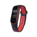 ЗАМЕННЫЙ РЕМЕНЬ XIAOMI MI BAND 3/4 ПЕРФОРИРОВАННЫЙ ЧЕРНЫЙ КРАСНЫЙ