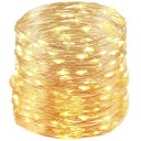 100 СВЕТОДИОДНЫХ ПРОВОЛОЧНЫХ ЛАМП, НА АККУМУЛЯТОРАХ, ТЁПЛЫЙ БЕЛЫЙ