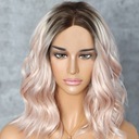 PERUKA damska KRÓTKIE syntetyczne włosy JAK NATURALNA BLOND ombre RÓŻOWA