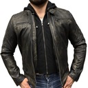 Pánska kožená bunda Motocyklová ramoneska s kapucňou - 6XL Katalógové číslo výrobcu kurtka skórzana