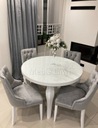 Stół okrągły glamour i 4 krzesła