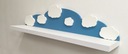 Полка для детской комнаты Скрытый крепеж Cloud Blue 120х24,5 см