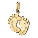 ЗОЛОТЫЕ НОЖКИ КУЛОН НОЖКИ ДЛЯ МАТЕРИ ГРАВИРОВКИ 333