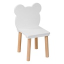 Стульчик для кормления для детей 3-7 лет, белый деревянный стул Teddy Bear, устойчивый, 52 см