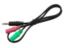 Kabel adapter jack 4pin (M) 2x3pin (F) 55cm Akyga