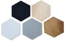 Panel dekoracyjny hexagon KOLORY heksagon 14 cm Gama kolorystyczna biel czerń odcienie brązu i beżu odcienie szarości i srebra wielokolorowe inny kolor