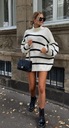 H&M HM Sweter z golfem golf w paski pasy damski modny luźny oversize 36 S Marka H&M