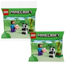 2x LEGO Minecraft Стив и маленькая панда 30672 35 эл.