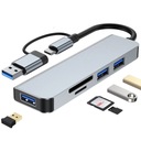 АДАПТЕР-концентратор 5 В 1 USB-C ТИПА USB 3.0 СЧИТЫВАТЕЛЬ SD TF
