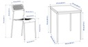 IKEA SANDSBERG ADDE Stôl a 2 stoličky čierna 67x67 Kód výrobcu 19429191