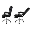 Вращающийся офисный стул Вращающийся настольный стул черный с подставкой для ног