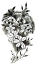 Временное тату бабочка в восточном стиле на руке TM21