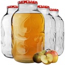 4x 5-литровая банка для варенья, компотов, огурцов, маринованных соков, стеклянные банки