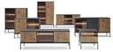 Nočný stolík moderný so zásuvkou dub wotan/čierna Výška nábytku 56 cm