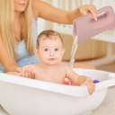 ЧАШКА ДЛЯ МИТТЯ ГОЛОВИ ДЛЯ ЗМИВАННЯ ВОЛОССЯ NICEkids М'ЯКА ВЕЛИКА РОЖЕВОГО КОЛЬОРУ