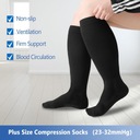 Hotfiary 3 páry kompresných ponožiek vo veľkých veľkostiach pre ženy Veľkosť XXXL
