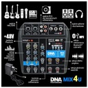 DNA MIX 4U mikser audio konsoleta USB MP3 Bluetooth analogowy 4 kanały Kolor czarny