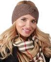 Зимняя повязка на голову из польской плетеной ткани Boho Brown O2
