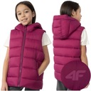 BEZRĘKAWNIK 4F PUCHOWY DZIEWCZĘCY Z KAPTUREM