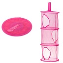 ПОДВЕСНОЙ ОРГАНАЙЗЕР ДЛЯ ИГРУШЕК, АКСЕССУАРОВ, ТРИ ПОЛКИ, ТЕМНО-РОЗОВЫЙ, СКЛАДНОЙ