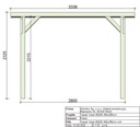 Garaż Drewniany 1 auto 334x514 cm Wiata Zadaszenie Kod producenta 80209