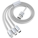 НЕЙЛОНОВЫЙ КАБЕЛЬ 3 В 1 USB-C MICRO USB APPLE LIGHTNING IPHONE IPAD ANDROID 1,2 М