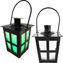 LATARENKA Z WKŁADEM LED 11 CM CZARNA METALOWA ŚWIECĄCA ZMIENIA KOLORY