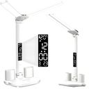 ДВОЙНАЯ СВЕТОДИОДНАЯ НАСТОЛЬНАЯ ЛАМПА С ДИСПЛЕЕМ ЧАСЫ ОРГАНАЙЗЕР ДАННЫЕ ТЕМПЕРАТУРЫ 6в1